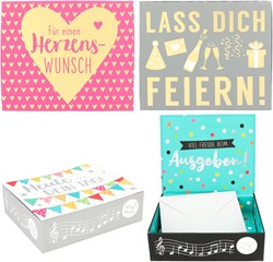 Depesche boîte cadeau sonore anniversaire avec pochette à argent et mélodie