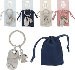 Depesche porte-clés ange gardien lettre D cadeau avec pochette en velours