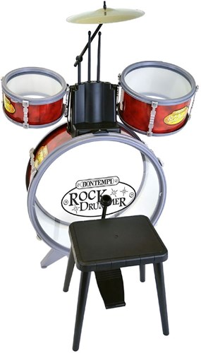 Bontempi batterie jouet avec tabouret - instrument de musique pour enfants-2