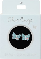 Depesche Ohrringe Kinder Schmetterling Glitzer Türkis Geschenk