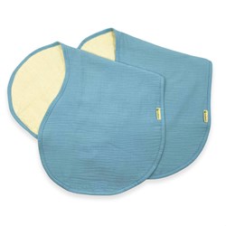Smikkels épaule bébé lange coton set bleu - bavoir d'épaule