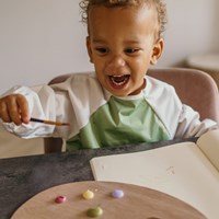 Smikkels bavoir à manches L - bavoir vert à manches longues pour enfants-3