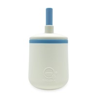 Smikkels gobelet enfant en silicone - tasse à boire - paille - blanc bleu