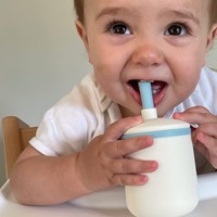 Smikkels - Kinderbecher aus Silikon (weiß) - Blau-3