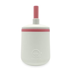 Smikkels gobelet enfant silicone - blanc rose - tasse paille bébé