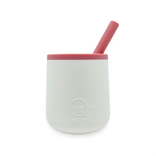 Smikkels - Kinderbecher aus Silikon (weiß) - Pink-2