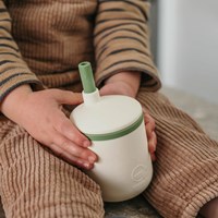 Smikkels - Silikon-Kinderbecher (weiß) - Grün-3