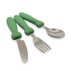 Smikkels - Silikon-Kinderbesteck 3-teilig - Grün