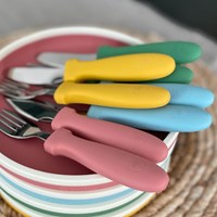 Smikkels - Silikon-Kinderbesteck 3-teilig - Grün-2