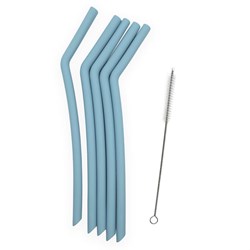Smikkels - Siliconen drinking straws XL - Blue