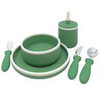 Smikkels - Kindergeschirrset aus Silikon - Grün