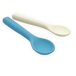 Smikkels - Cuillères en silicone (set) - Bleu