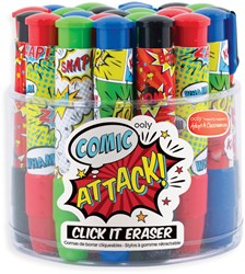 Ooly Click It Radiergummis 24er Wanne Comic Attack