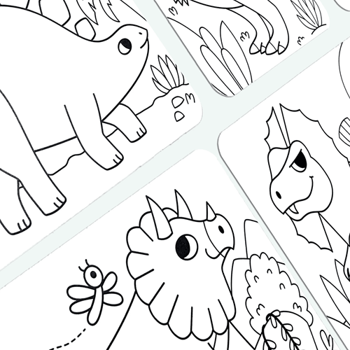 Ooly activité coloriage dinosaures motifs - 12 cartes d'art cachées-3