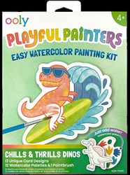 Ooly - Playful Painters: Easy Watercolor Painting Kit - Chills & Thrills Dinos.