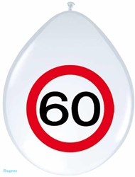 ballon 30cmverkeersbord 60jaar pak a 8st