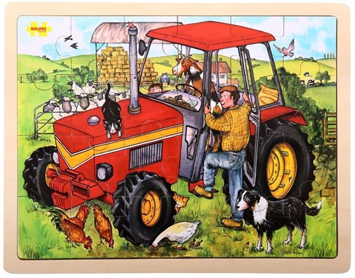 Bigjigs Puzzle en bois Tracteur - 24 pièces-2