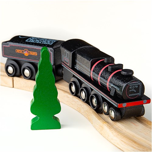 BigJigs Holzeisenbahn Dampflok - Black 5 - Spielzeugzug-3