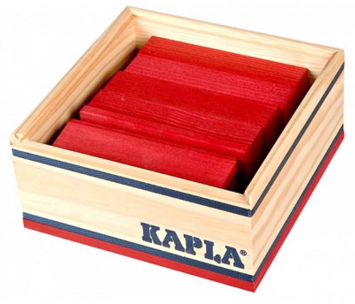 Kapla Kapla - 40 SQUARES - Colored planks red-3