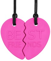 Ark Therapeutics Kauschmuck Split-Herz Set für beste Freunde - rosa
