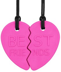 Ark Therapeutics Kauschmuck Split-Herz Set für beste Freunde - rosa