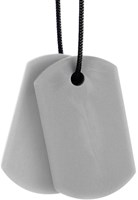 Ark Therapeutics Kaufschmuck Chew Tags hellgrau Standard - sensorisches Spielzeug