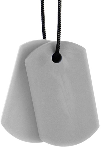 Ark Therapeutics Kaufschmuck Chew Tags hellgrau Standard - sensorisches Spielzeug