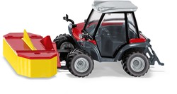 SIKU 3068, Aebi TerraTrac TT211 Spezialtraktor, 1:32, Metall/Kunststoff, Rot, Inkl. Frontmähwerk