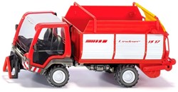 SIKU 3061, Lindner Unitrac mit Ladewagen, 1:32, Metall/Kunststoff, Rot, Multifunktionsfahrzeug