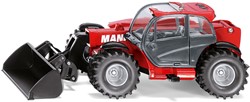 SIKU 3067, Manitou Teleskoplader, 1:32, Metall/Kunststoff, Rot, Beweglicher Ladearm 