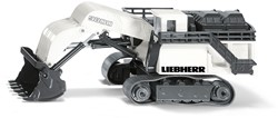 SIKU 1798, Liebherr R9800 Mining-Bagger, 1:87, Metall/Kunststoff, Weiß, Funktionsfähige Klappschaufel