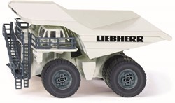 SIKU 1807, Liebherr T 264 Muldenkipper, 1:87, Metall/Kunststoff, Kippbare Mulde, Weiß