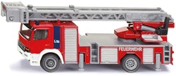 SIKU 1841, Feuerwehrdrehleiter-Fahrzeug, 1:87, Metall/Kunststoff, Rot, Bewegliche Leiter