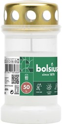 Bolsius bougie commémorative blanche avec couvercle 50 heures de combustion