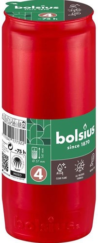 Bolsius bougie commémorative rouge - Lumière de souvenir pour intérieur et extérieur