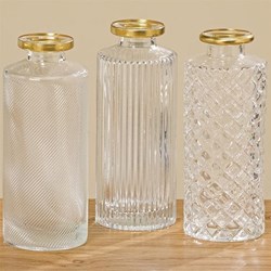 Boltze Home Vase Dekoration transparent Glas klassisch 13cm
