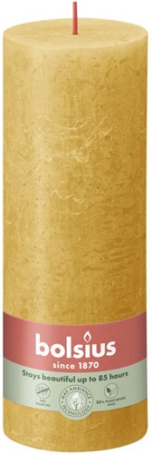 Bolsius bougie pilier rustique jaune miel 19 cm - bougie longue durée