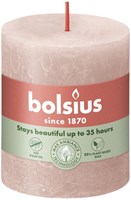 Bolsius bougie pilier rustique - Misty Pink - 8 cm - longue durée