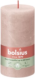 Bolsius bougie pilier rustique rose décoration Misty Pink 13 cm 60 heures