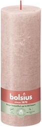 Bolsius Bougie pilier rustique Misty Pink - Bougie rose 19 cm - 85h de combustion
