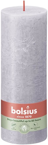 Bolsius Bougie pilier rustique Frosted Lavender - 19 cm - longue durée