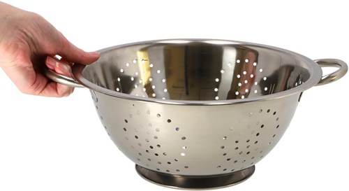 Koopman Sieb Edelstahl 29cm mit Griffen - Küchenhelfer silber-3