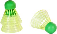 SportX Speed Badminton Federbälle 3 Stück im Röhrchen gelb grün-2
