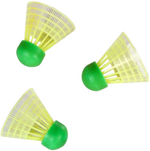 SportX Speed Badminton Federbälle 3 Stück im Röhrchen gelb grün-3