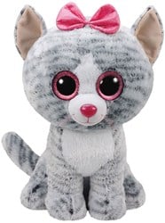 TY Kiki Beanie Boos 36838 Katze MTI Glitzeraugen, Grau
