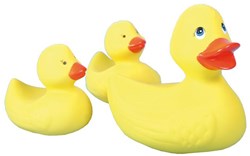 Badeente Familie Badespielzeug gelb Gummi Set mit 3 Entchen Kinder