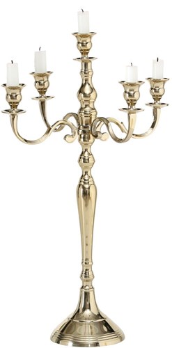 Boltze Home bougeoir or classique centre de table 5 bougies 63cm