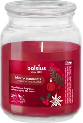 Bolsius bougie parfumée Merry Moments rouge 100h cire végétale