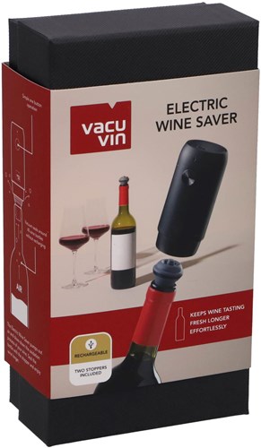 Vacu Vin bouchon à vin électrique noir - accessoire vin avec batterie