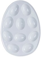 Svenska Living Eierschale Porzellan Weiß für 10 Eier 26x19x2cm